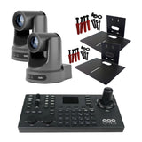 PTZOptics Move SE 30x 1080p PTZ Auto-Tracking Pan Tilt Zoom Camera (Gray, 2-Pack) Bundle