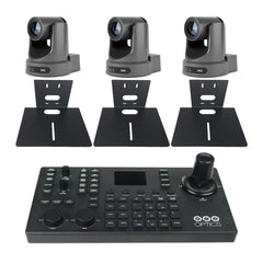PTZOptics Move SE 30x 1080p Full HD Advanced PTZ Auto-Tracking Zoom Camera (Gray, 3-Pack) Bundle