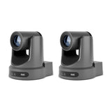 PTZOptics Move SE 30x 1080p PTZ Auto-Tracking Pan Tilt Zoom Camera Bundle (Gray, 2-Pack)