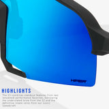 100% S3 Sunglasses Matte Black HiPER Blue Lens