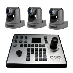 PTZOptics Move SE 30x 1080p Full HD Advanced PTZ Auto-Tracking Zoom Camera (Gray, 3-Pack) Bundle