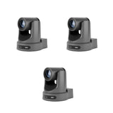 PTZOptics Move SE 30x 1080p Full HD Advanced PTZ Auto-Tracking Zoom Camera (Gray, 3-Pack) Bundle