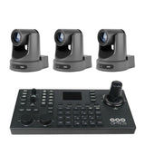 PTZOptics Move SE 30x 1080p Full HD Advanced PTZ Auto-Tracking Zoom Camera (Gray, 3-Pack) Bundle