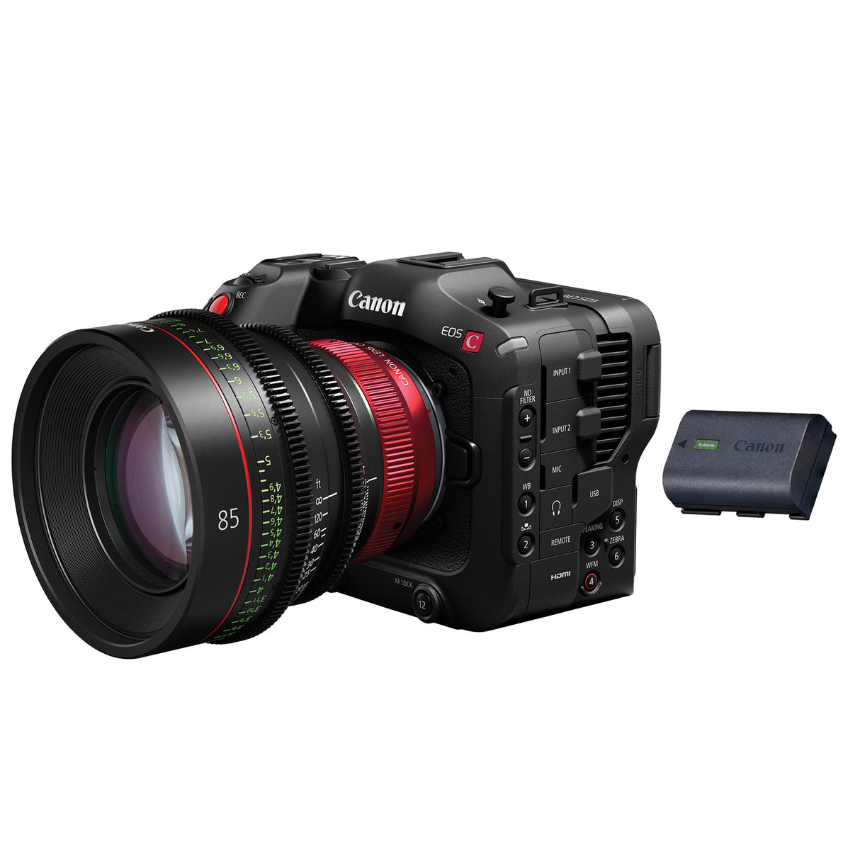 Canon EOS R5 Mirrorless Camera with CN-R 85mm T1.5 L F Cinema Prime Lens & Extra LP-E6NH Battery