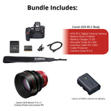 Canon EOS R5 Mirrorless Camera with CN-R 85mm T1.5 L F Cinema Prime Lens & Extra LP-E6NH Battery