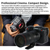 Canon EOS C70 Cinema Camera with 24-70mm & CN-R 35mm T1.5 Lenses & EF-EOS R 0.71x Mount Adapter Pro