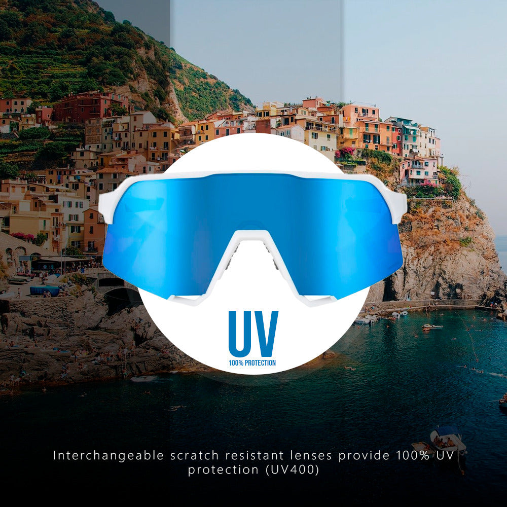 100% S3 Sunglasses Matte White HiPER Blue Lens – Focus Camera