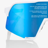 100% S3 Sunglasses Matte White HiPER Blue Lens