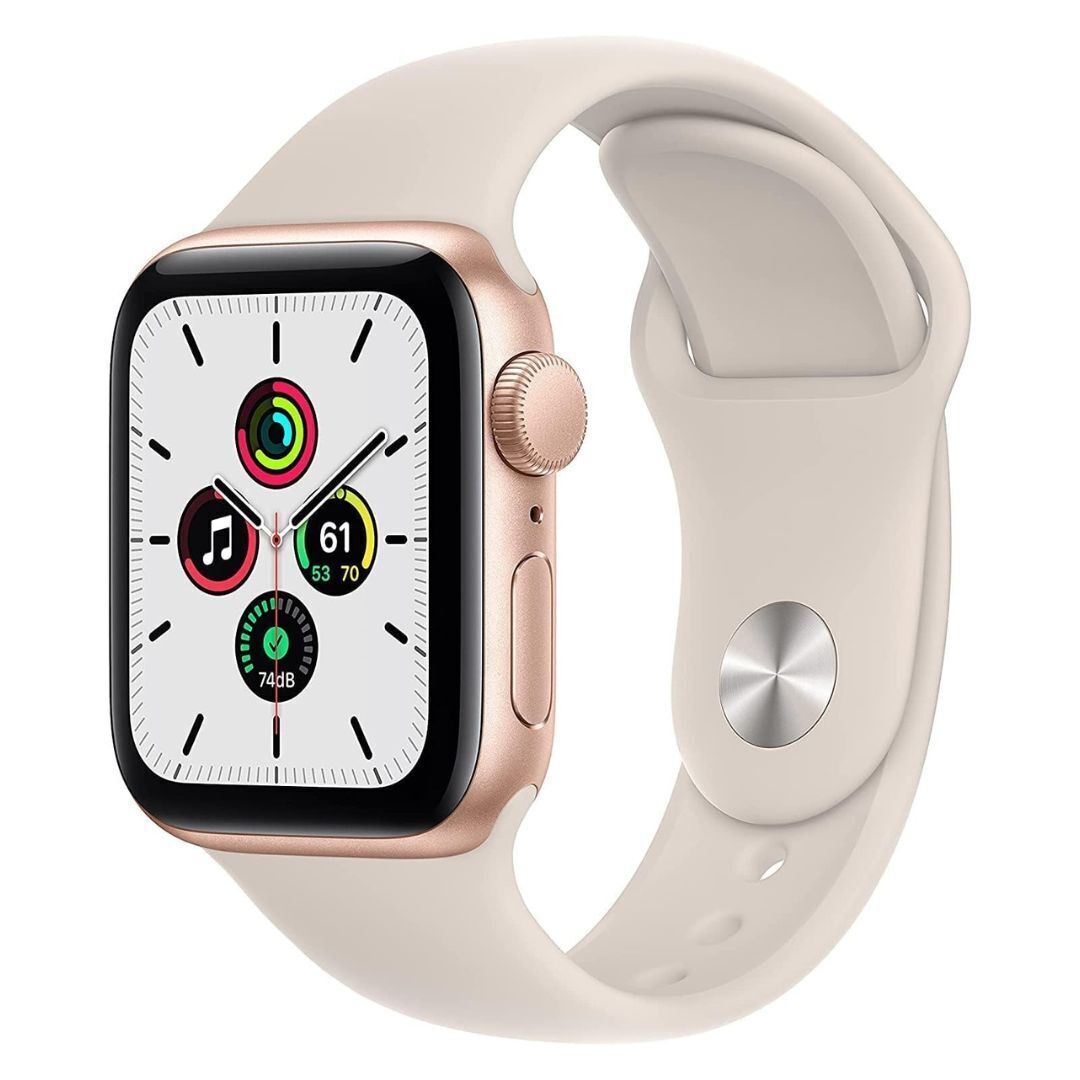 Apple Watch SE | GPS | 40mm | Gold Aluminum Case| Starlight Sport Band | Renewed Premium