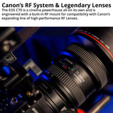 Canon EOS C70 Cinema with CN-R 35mm T1.5 L F Cinema Prime Lens & EF-EOS R 0.71x Mount Adapter Bundle
