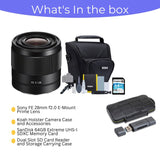 Sony FE 28mm f2.0 E-Mount Prime Lens with Holster Camera Case and Accessory Bundle