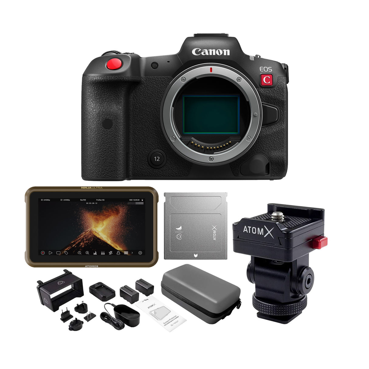 Canon EOS R5 C Mirrorless Digital Camera (Body Only) with Recording Monitor, SSDmini (1TB) Bundle