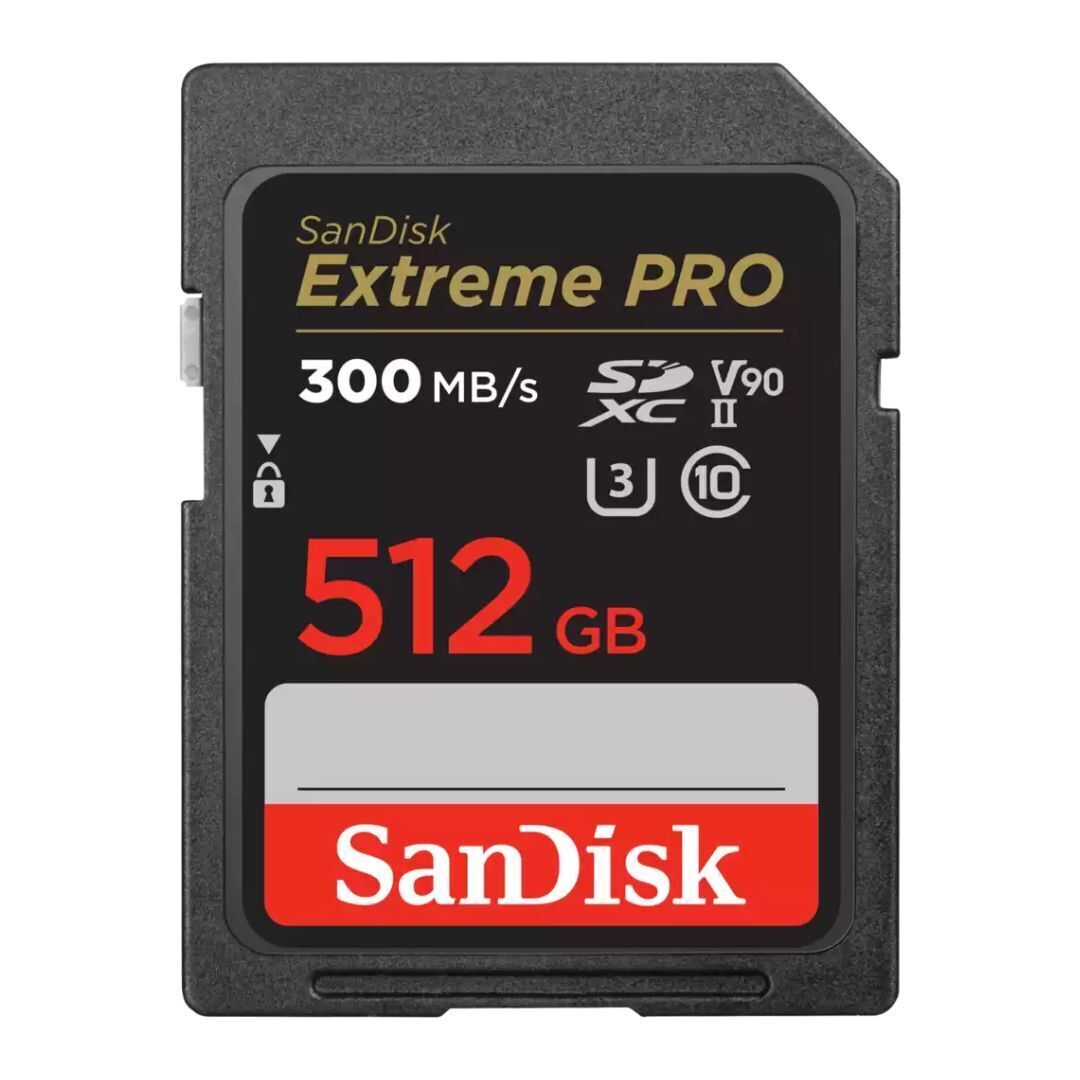 SanDisk Extreme Pro SDXC UHS-II Memory Card with 300MBPS Read and 260MBPS Write Speed (512GB)