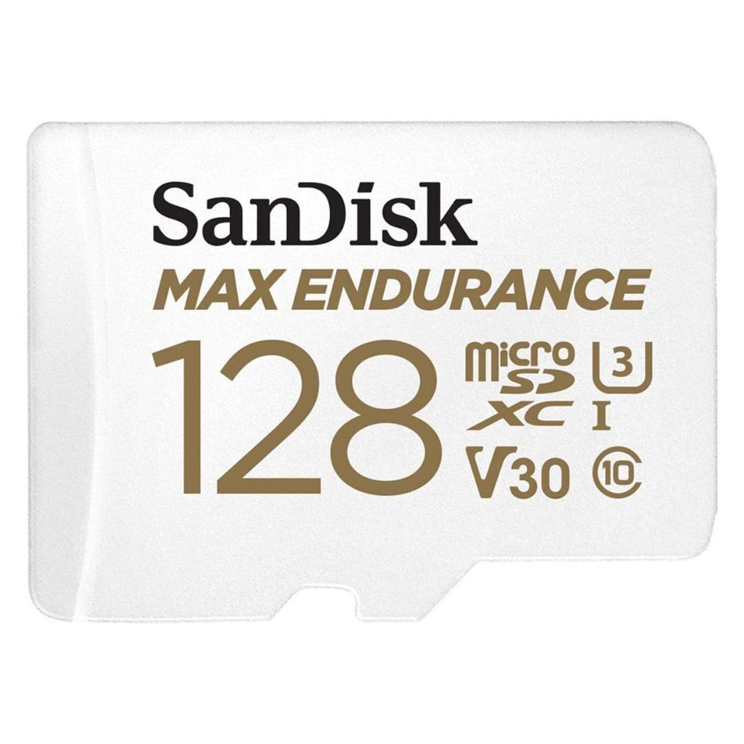 SanDisk MAX ENDURANCE UHS-I MicroSDXC 128GB Memory Card with Micro SD Adapter and 100MBPS Read Speed