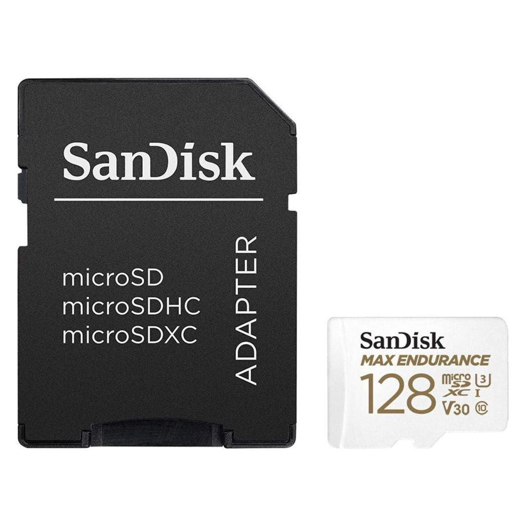 SanDisk MAX ENDURANCE UHS-I MicroSDXC 128GB Memory Card with Micro SD Adapter and 100MBPS Read Speed