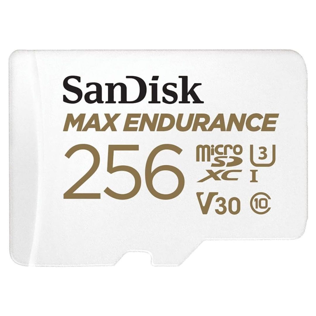 SanDisk MAX ENDURANCE UHS-I MicroSDXC 256GB Memory Card with Micro SD Adapter and 100MBPS Read Speed