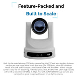 PTZOptics Move SE 30x 1080p Full HD Advanced PTZ Auto-Tracking Pan Tilt Zoom Camera (White) Bundle