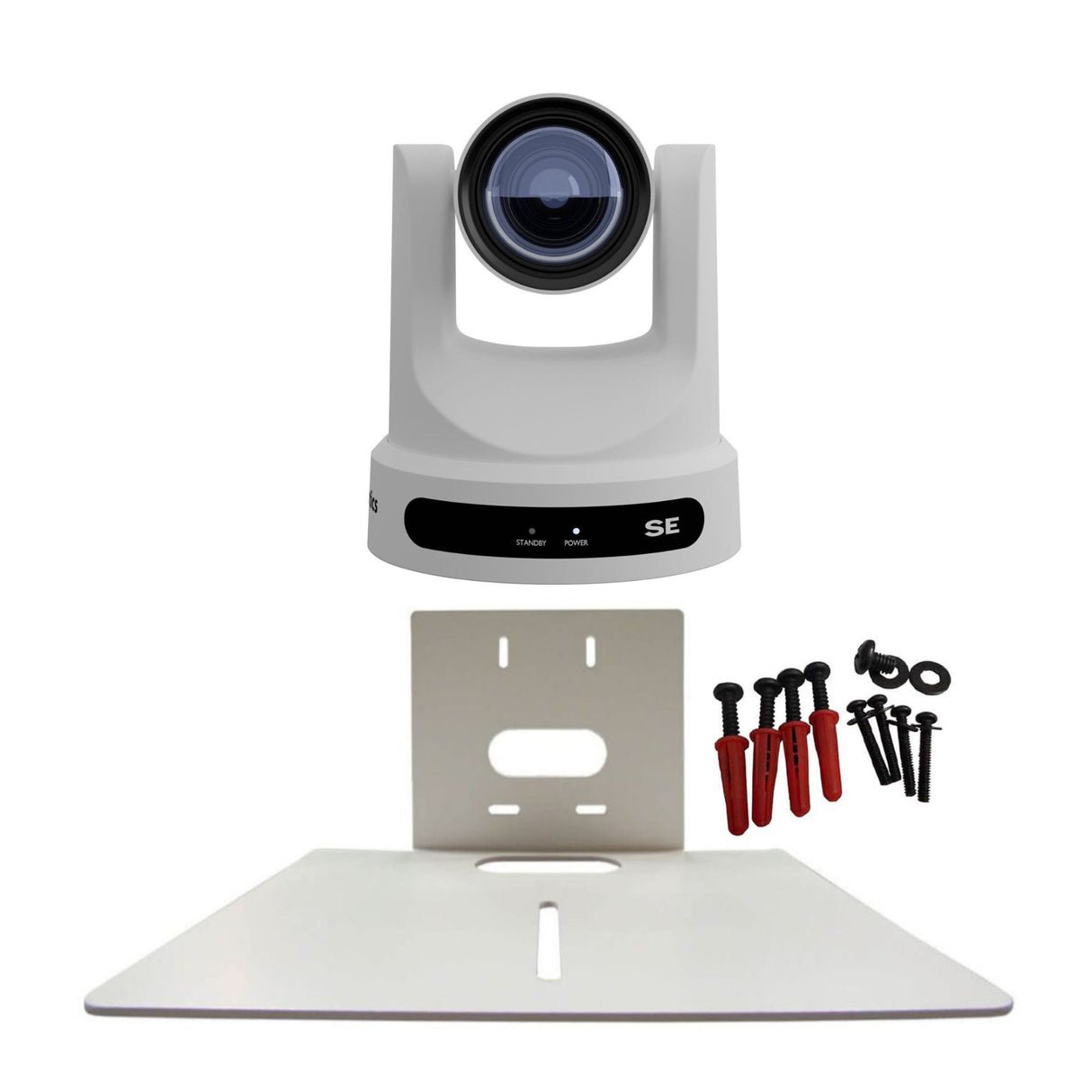 PTZOptics Move SE 30x 1080p Full HD Advanced PTZ Auto-Tracking Pan Tilt Zoom Camera (White) Bundle