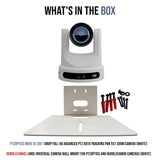 PTZOptics Move SE 30x 1080p Full HD Advanced PTZ Auto-Tracking Pan Tilt Zoom Camera (White) Bundle