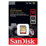SanDisk Extreme SDXC UHS-I Memory Card with 180MBPS Read Speed and 90MBPS Write Speed (128GB, Black)