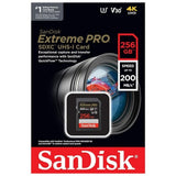 SanDisk Extreme Pro SDXC UHS-I Memory Card with 200MBPS Read and 140MBPS Write Speed (256GB, Black)