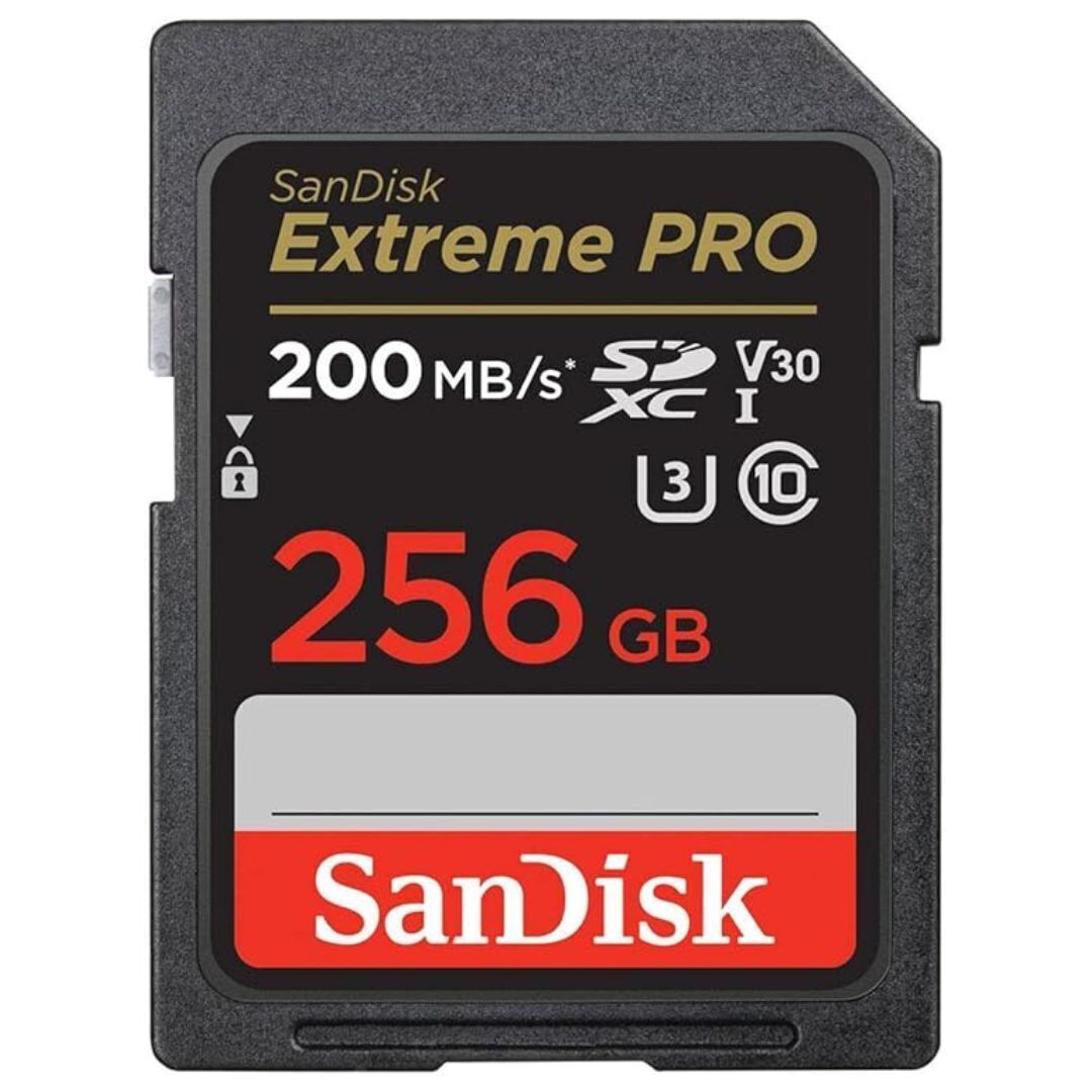 SanDisk Extreme Pro SDXC UHS-I Memory Card with 200MBPS Read and 140MBPS Write Speed (256GB, Black)