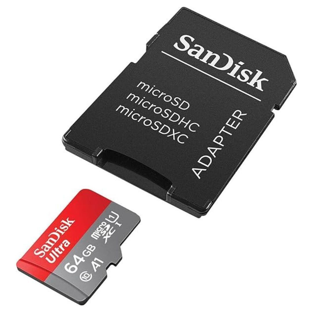SanDisk Ultra UHS-I MicroSDXC Memory Card with SD Adapter and 140MBPS Speed for Smartphones (64GB)