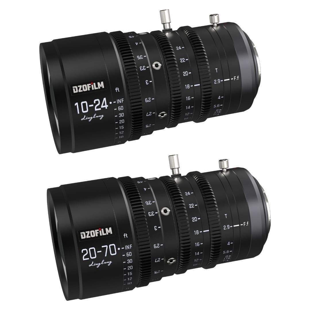 DZOFilm Linglung 10-24mm and 20-70mm T2.9 MFT Parfocal Professional Zoom Cine Lens Bundle (Black)