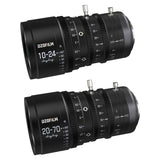 DZOFilm Linglung 10-24mm and 20-70mm T2.9 MFT Parfocal Professional Zoom Cine Lens Bundle (Black)