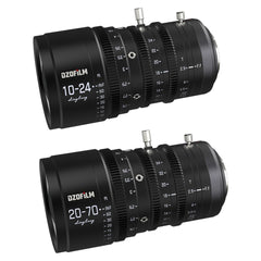 DZOFilm Linglung 10-24mm and 20-70mm T2.9 MFT Parfocal Professional Zoom Cine Lens Bundle (Black)
