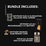 Spypoint FLEX-G36 Trail Camera with Spypoint Lit-22 Rechargeable Lithium Battery Pack Bundle