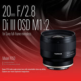 Tamron 20mm f/2.8 Di III OSD Wide-Angle Prime Lens for Sony E-Mount
