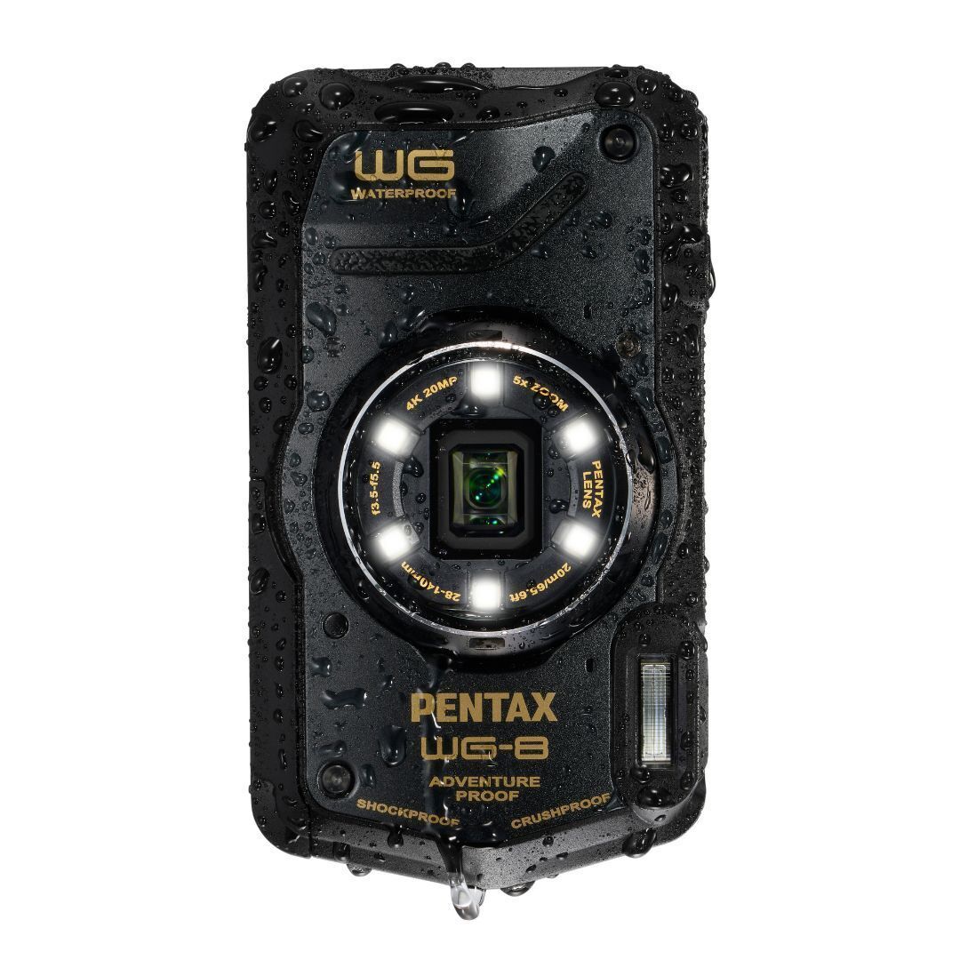Pentax WG-8 All-Weather Camera with Heavy-Duty Construction and 5x Optical Zoom Lens (Black) Bundle