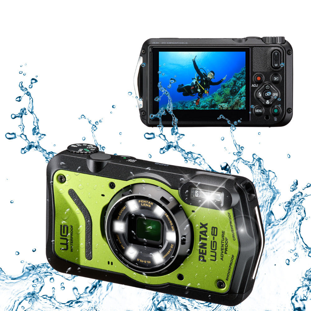 Pentax WG-8 All-Weather Camera with Heavy-Duty Construction and 5x Optical Zoom Lens (Green)