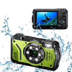 Pentax WG-8 All-Weather Camera with Heavy-Duty Construction and 5x Optical Zoom Lens (Green)
