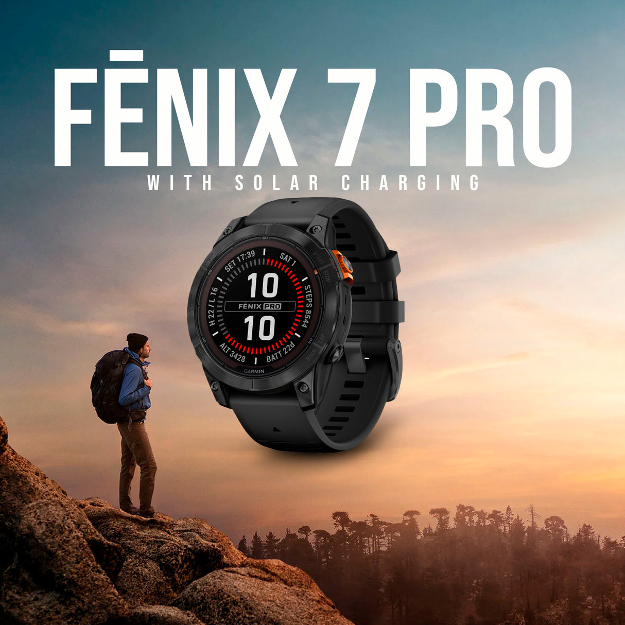 Garmin fenix 7 Pro Solar Edition Multisport GPS Smartwatch (Slate Gray, Black Band) Bundle