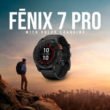 Garmin fenix 7 Pro Solar Edition Multisport GPS Smartwatch (Slate Gray, Black Band) Bundle