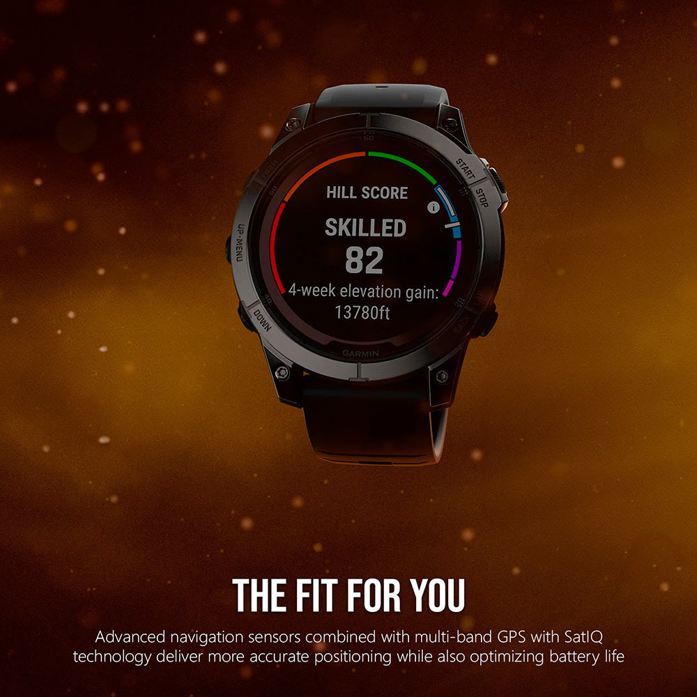 Garmin fenix 7 Pro Solar Edition Multisport GPS Smartwatch (Slate Gray, Black Band) Bundle