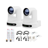 PTZOptics Move SE 30x 1080p PTZ Auto-Tracking Pan Tilt Zoom Camera (White, 2-Pack) Bundle