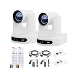 PTZOptics Move SE 30x 1080p PTZ Auto-Tracking Pan Tilt Zoom Camera Bundle (White, 2-Pack)