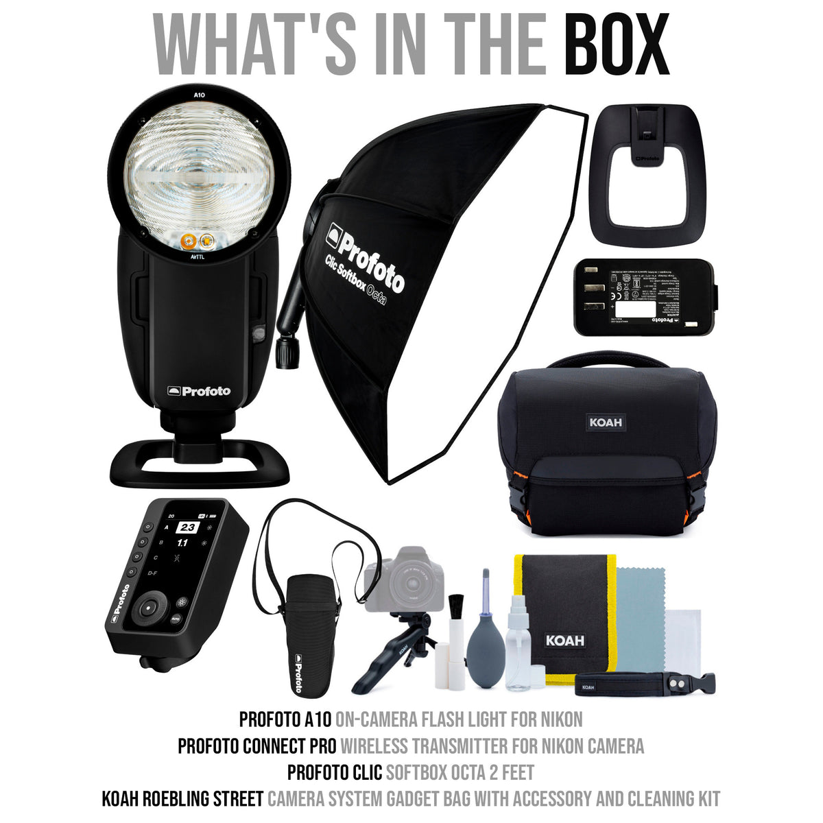 Profoto A10 On-Camera Flash Light for Nikon with Profoto Connect Pro Wireless Transmitter Bundle