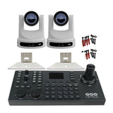 PTZOptics Move SE 30x 1080p PTZ Auto-Tracking Pan Tilt Zoom Camera (White, 2-Pack) Bundle