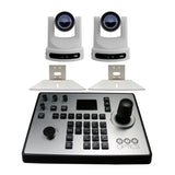 PTZOptics Move SE 30x 1080p PTZ Auto-Tracking Pan Tilt Zoom Camera (White, 2-Pack) Bundle