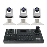 PTZOptics Move SE 30x 1080p Full HD Advanced PTZ Auto-Tracking Zoom Camera (White, 3-Pack) Bundle