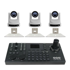 PTZOptics Move SE 30x 1080p Full HD Advanced PTZ Auto-Tracking Zoom Camera (White, 3-Pack) Bundle
