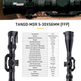SIG SAUER Tango-MSR 5-30 x 56mm 34mm Tube Riflescope (MOA Milling 2.0 Illuminated Reticle, Black)