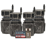 Stealth Cam Revolver 36MP 360 Degree Cellular Trail Camera  4-Pack with Four 32GB Cards and Reader