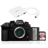 Panasonic LUMIX GH7 Micro Four-Thirds Mirrorless Camera Body with 128GB SD Card and USB-C Hub Bundle