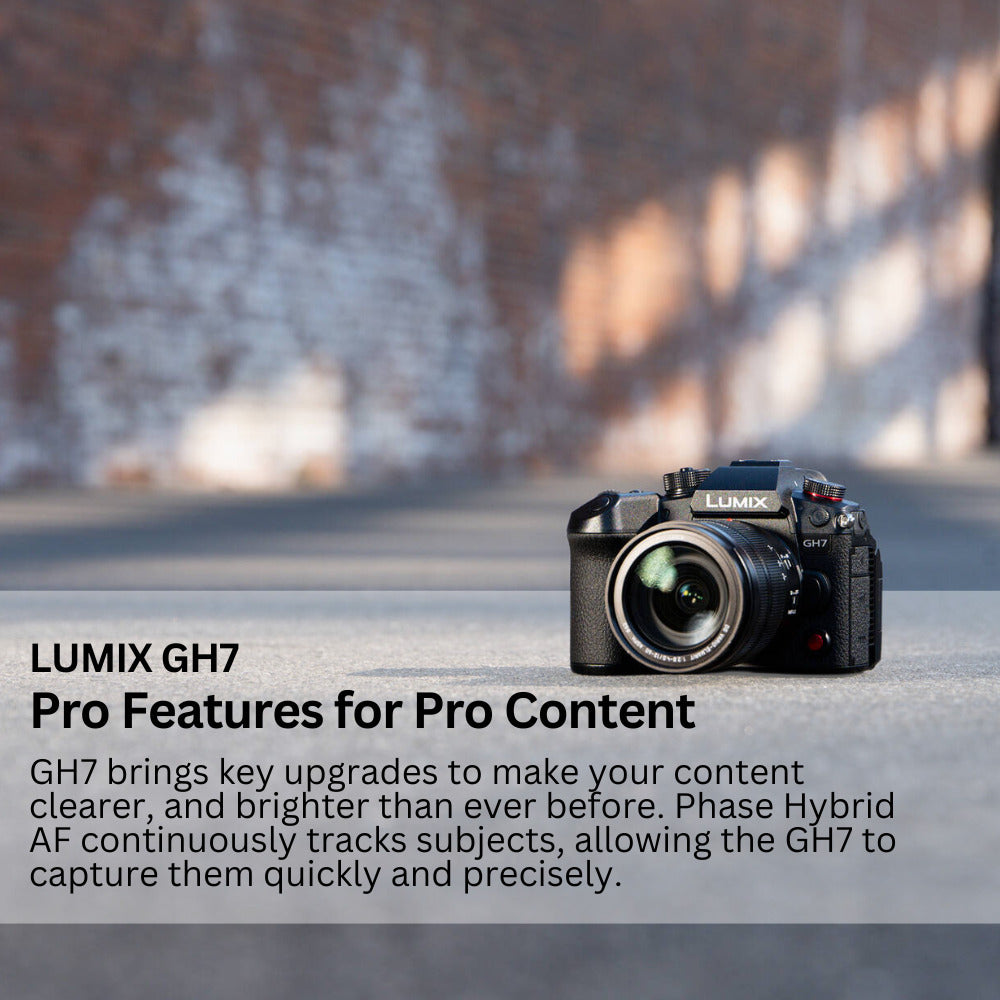 Panasonic LUMIX GH7 Micro Four-Thirds Mirrorless Camera Body with 128GB SD Card and USB-C Hub Bundle
