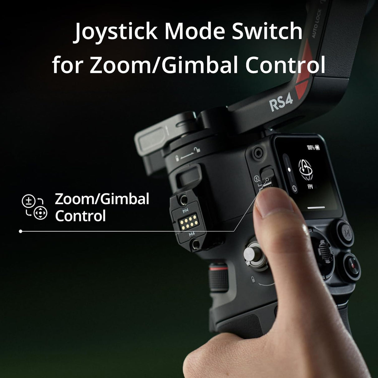 DJI RS 4 Gimbal Stabilizer Combo with Joystick Mode Switch and High-Capacity Battery Grip Bundle